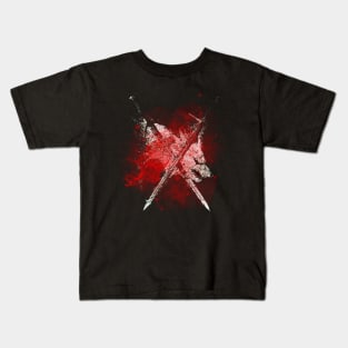 The Wolf Crossed Swords - Red Kids T-Shirt